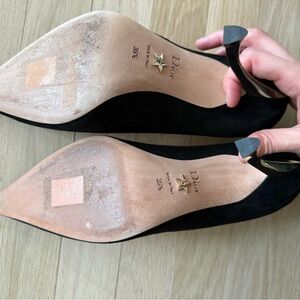 Dior Black Suede Pointed Toe Stiletto Pumps